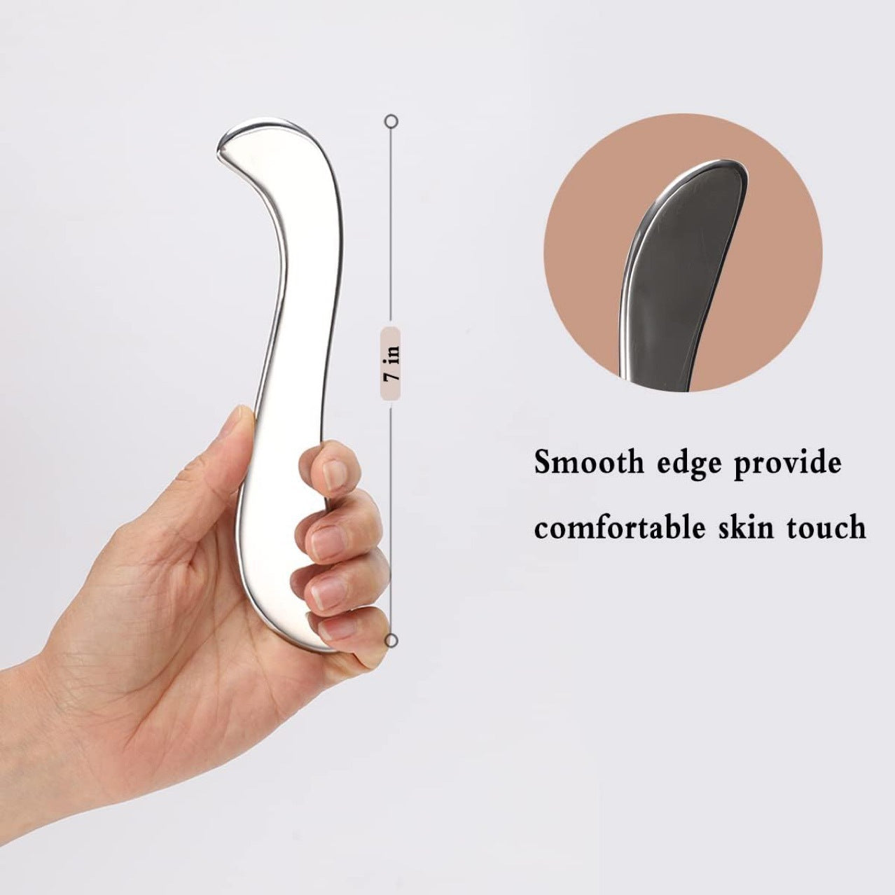 Stainless Steel S-Shaped Gua Sha Tool for Deep Tissue